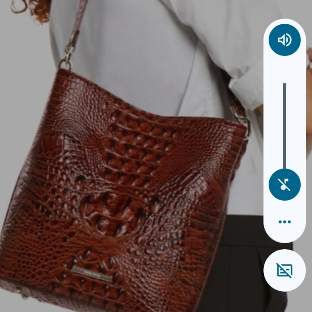 Brahmin Elegant Brown Crocodile-Embossed Women's Bag